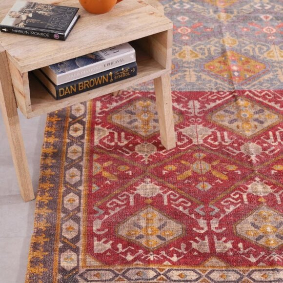 Moroccan Oasis Boho Rug Large Area Rug Home Décor - Red/Grey - Picture 4 of 4
